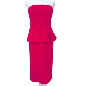 Alice and Olivia Cherry Strapless Peplum Dress Size 6